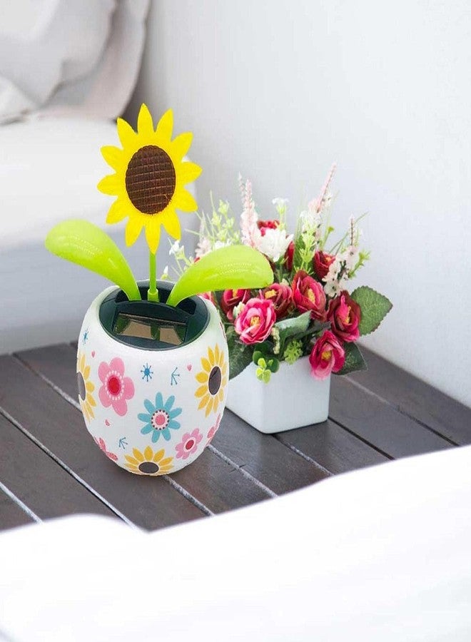 DPWOUM 1PCS Solar Dancing Flowers Solar Powered Dancing Sunflower, Cute Solar Powered Dancing Swinging Flower Toy, Swinging Solar Power Flip Flap Flower Decor Toys for Car Home Desk (Sunflower) - Image 4